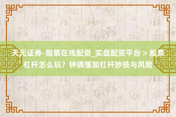 天元证券-股票在线配资_实盘配资平台 > 股票杠杆怎么玩？钟搞懂加杠杆妙技与风险