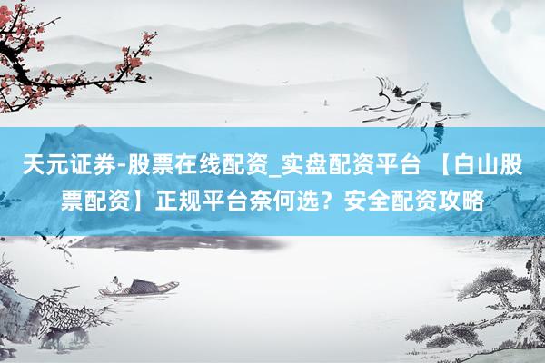 天元证券-股票在线配资_实盘配资平台 【白山股票配资】正规平台奈何选？安全配资攻略